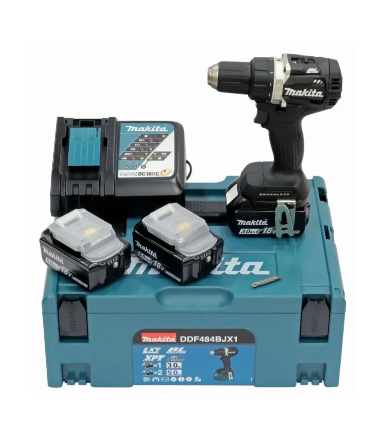 Makita - Akumulatorska bušilica 18V sa baterijama 1x3.0ah, 2x5.0ah, brzi punjač i Makpac