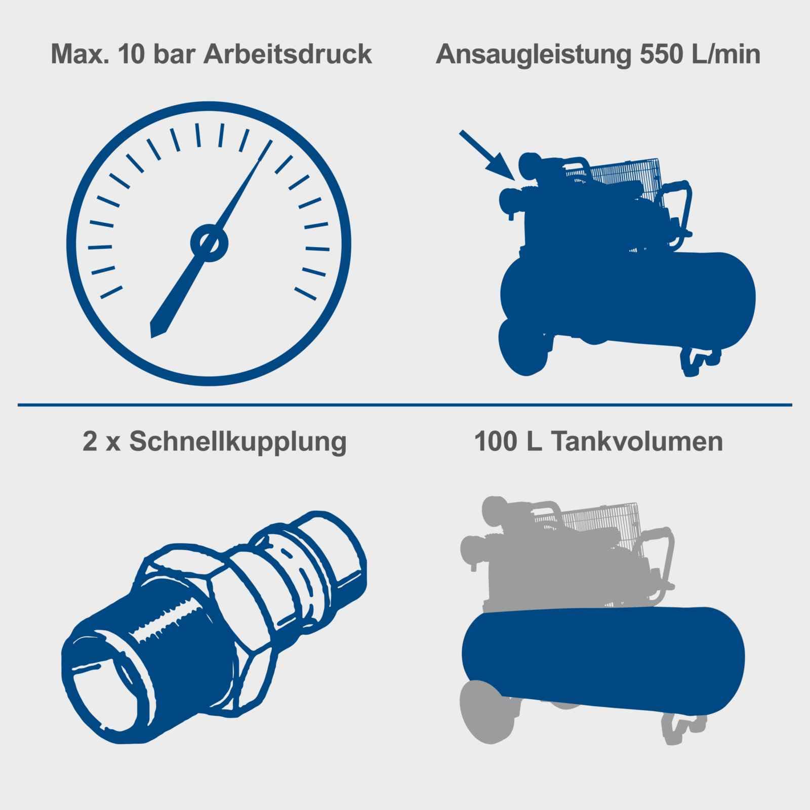 Scheppach trofazni kompresor za vazduh HC550TC 100L 400V, fotografija 5