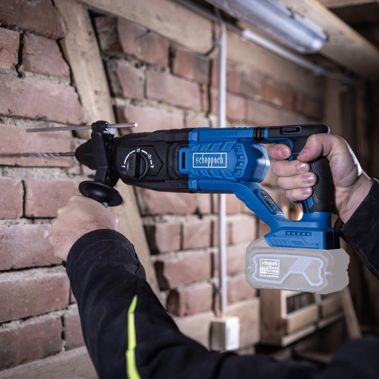 Scheppach aku udarni čekić bušilica SDS+ Brushless IXES BC-DH290-XSS4, fotografija 2