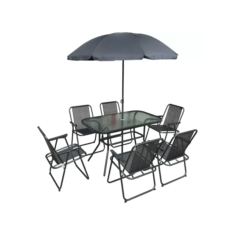 Expert baštenska garnitura sto 120 x 70 x 70 cm i 6 stolica sa suncobranom Vienna