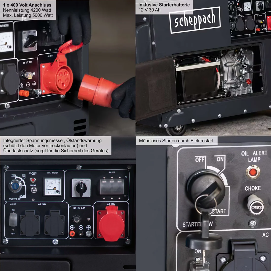 Scheppach dizel agregat za struju DPG5200-BE 5kW, fotografija 2