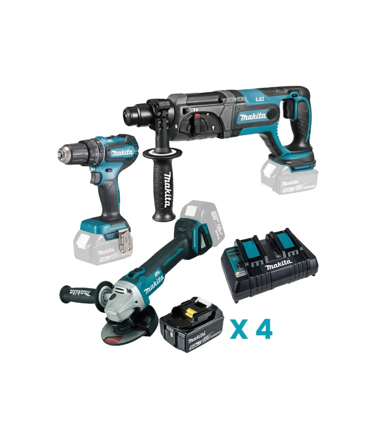 Makita - Akumulatorski set alata LXT DLXSET007 (DGA504, DHP485, DHR241)