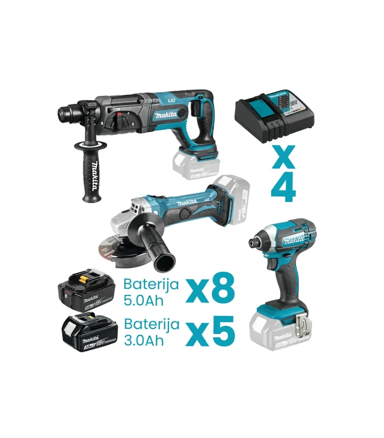 Makita - Akumulatorski set alata LXT DLXSET013 (DHR241, DTD152, DGA452)