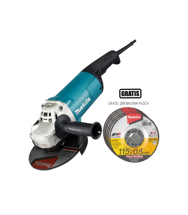 Makita - Kutna brusilica GA7060 + POKLON: 23 kom. reznih ploča