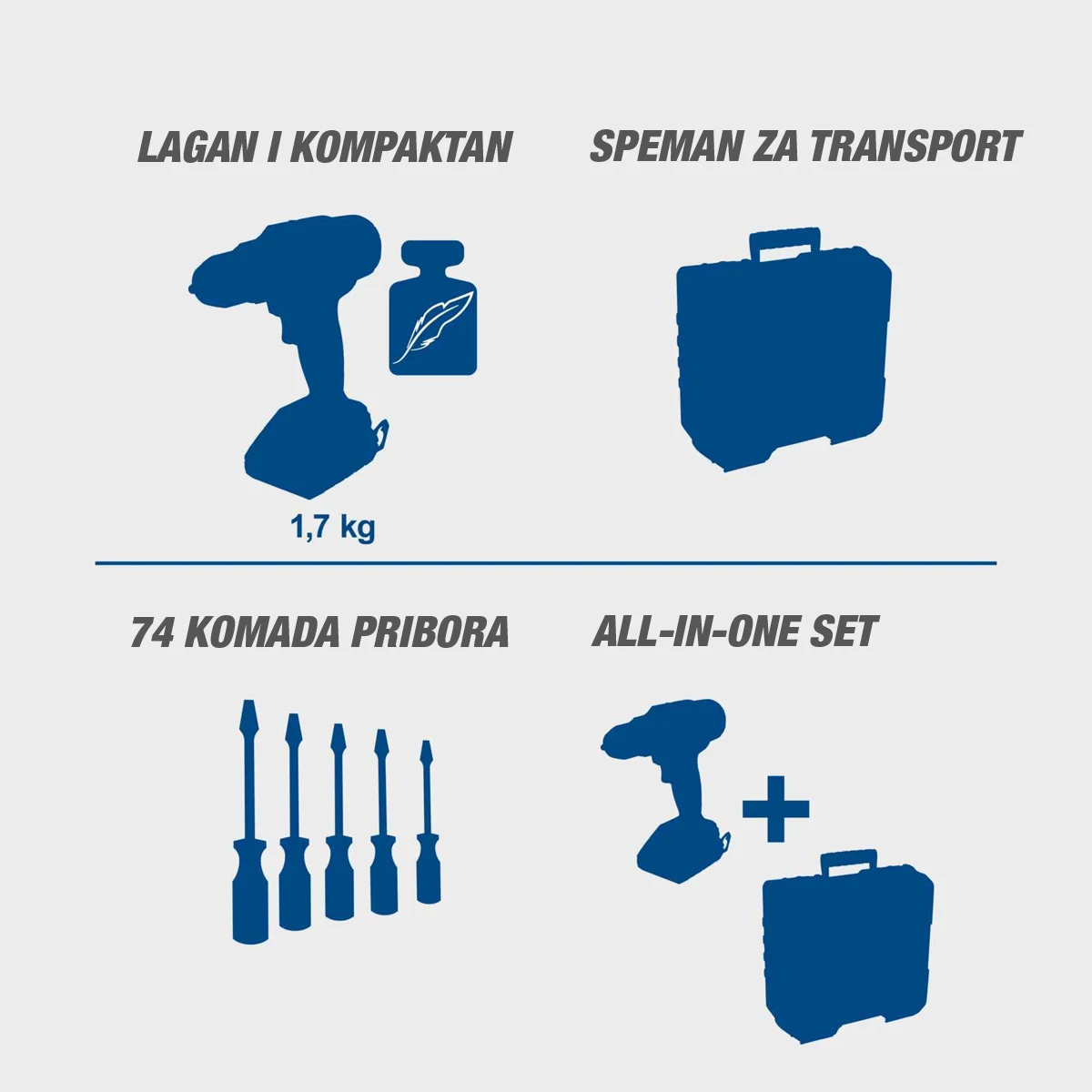 Scheppach aku bušilica odvijač sa 74 komada pribora IXES C-DTB74/1-X - Kit, fotografija 3