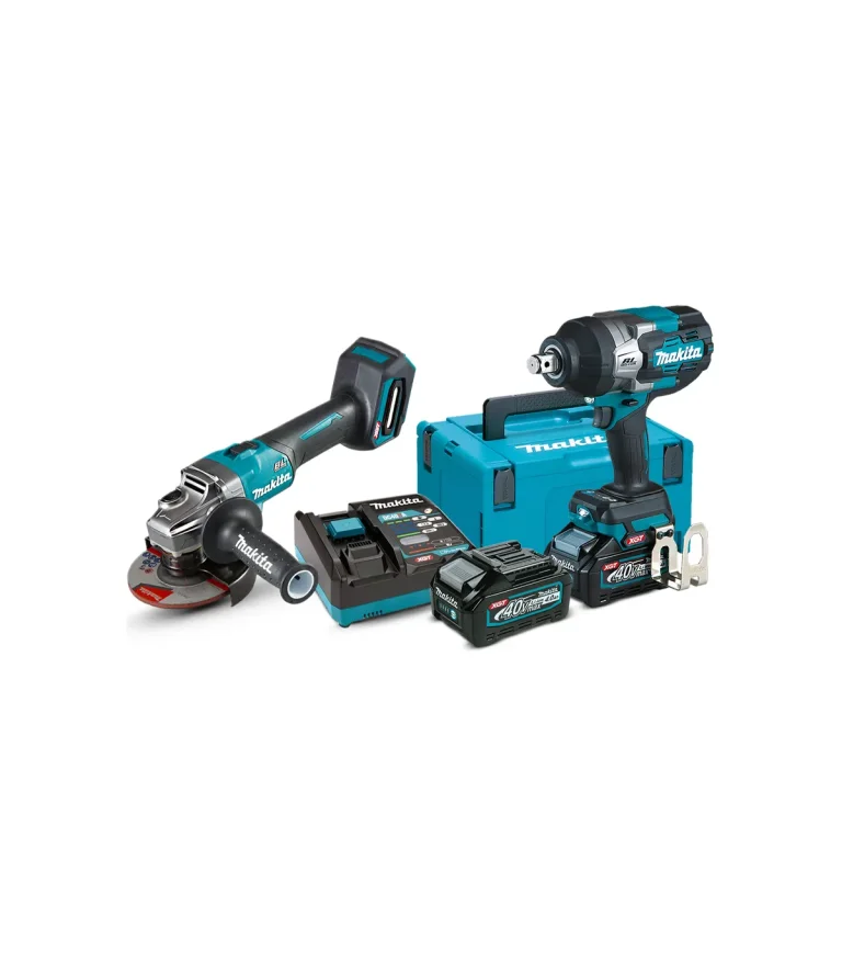 Makita - Akumulatorski udarni odvijač 40 V, 1800 Nm TW001GM201 + Makita akumulatorska kutna brusilica 40 V XGT GA005GZ